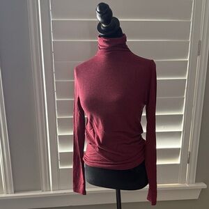 Banana Republic Maroon Turtleneck Top